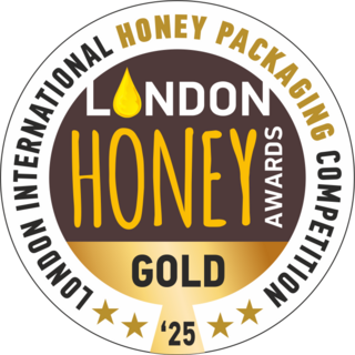 Médaille d'or London International Honey Awards 2025, catégorie packaging